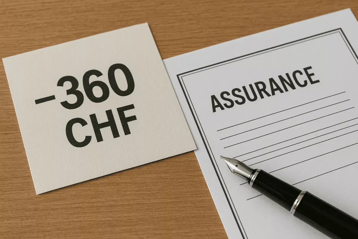 Réduisez vos primes d’assurance de 360 CHF avec Assur360 Économie de 360 CHF par an sur les primes d’assurance en Suisse